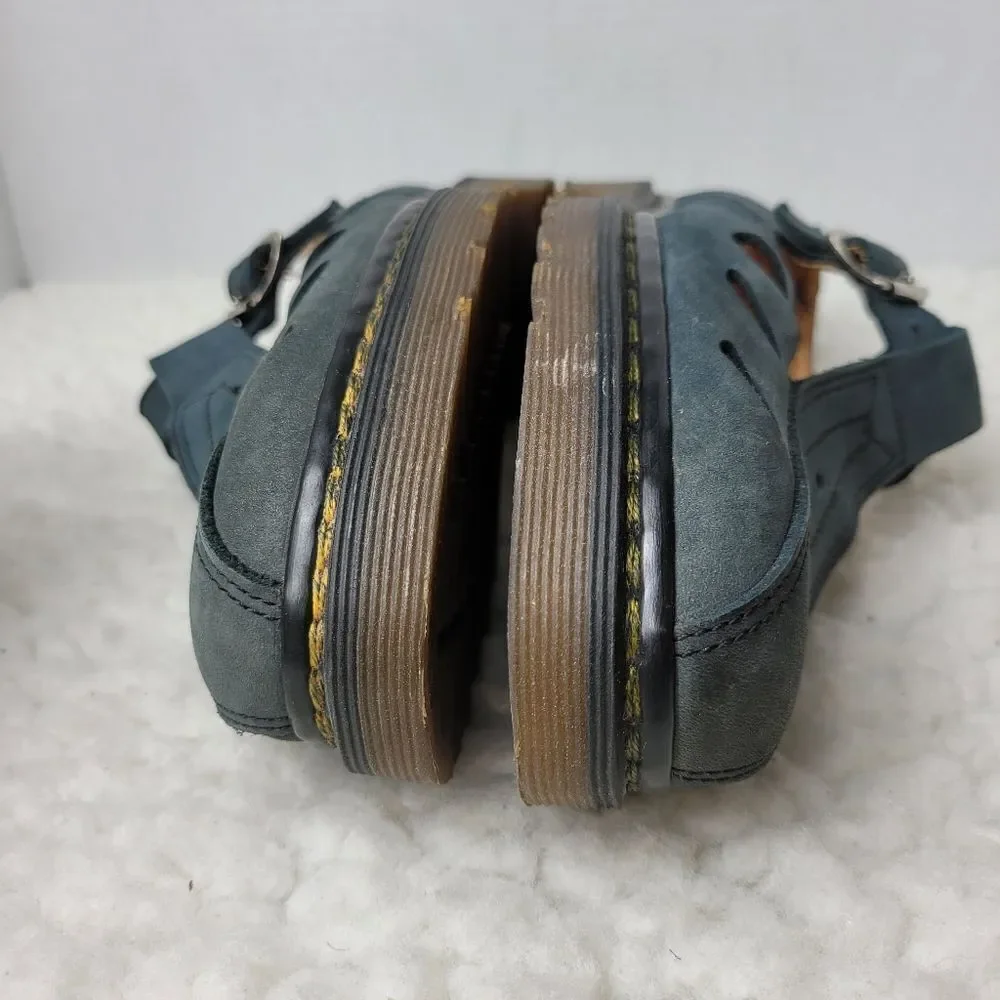 Vtg 70's Dr. Martens Mary Jane  Womens Shoes Size 9 Blue Leather England Made